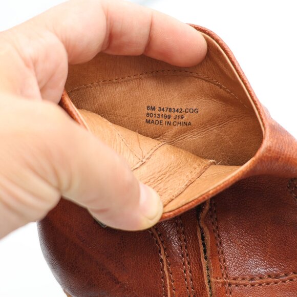 FRYE Reina Ankle Bootie Women's 6 M Cognac Leather Western Cowboy Pointed Toe - Picture 3 of 10